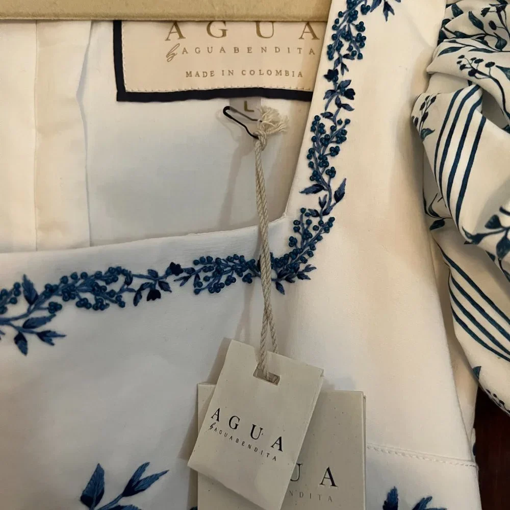 NWT Agua by Agua Bendita Pistachio Embroidered Dress Size L - Picture 4 of 8
